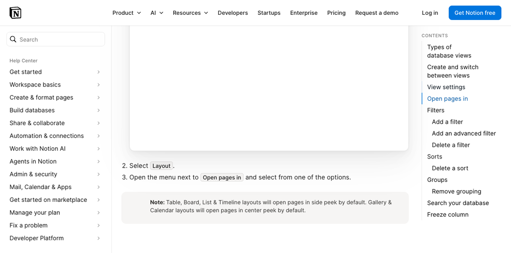 Notion database views
